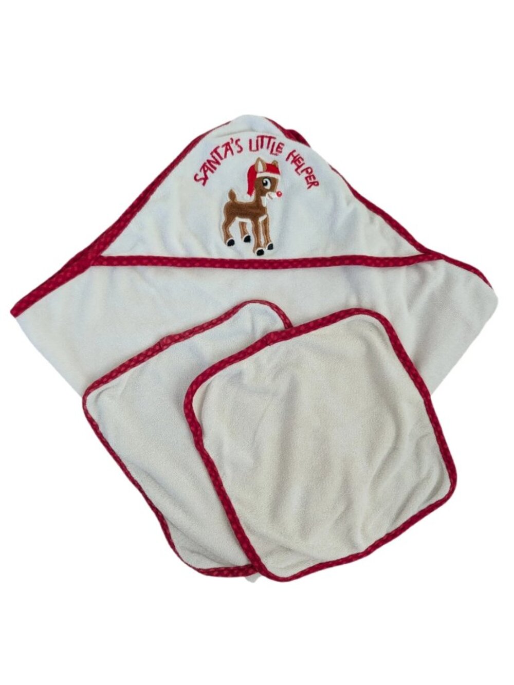 🩵 4/$20‎ Rudolf the Red Nose Reindeer Hooded Infant Towel Set